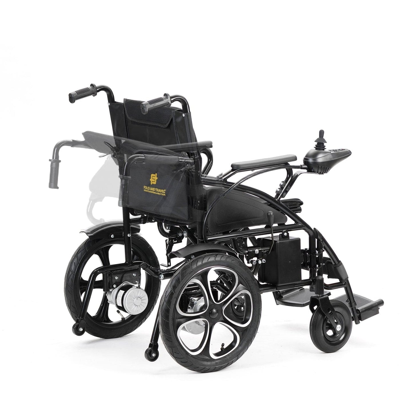 Fold and Travel Electric Wheelchair Electric Wheelchair with Lithium Battery, Electric Power Wheelchair Auto and Manual Mode