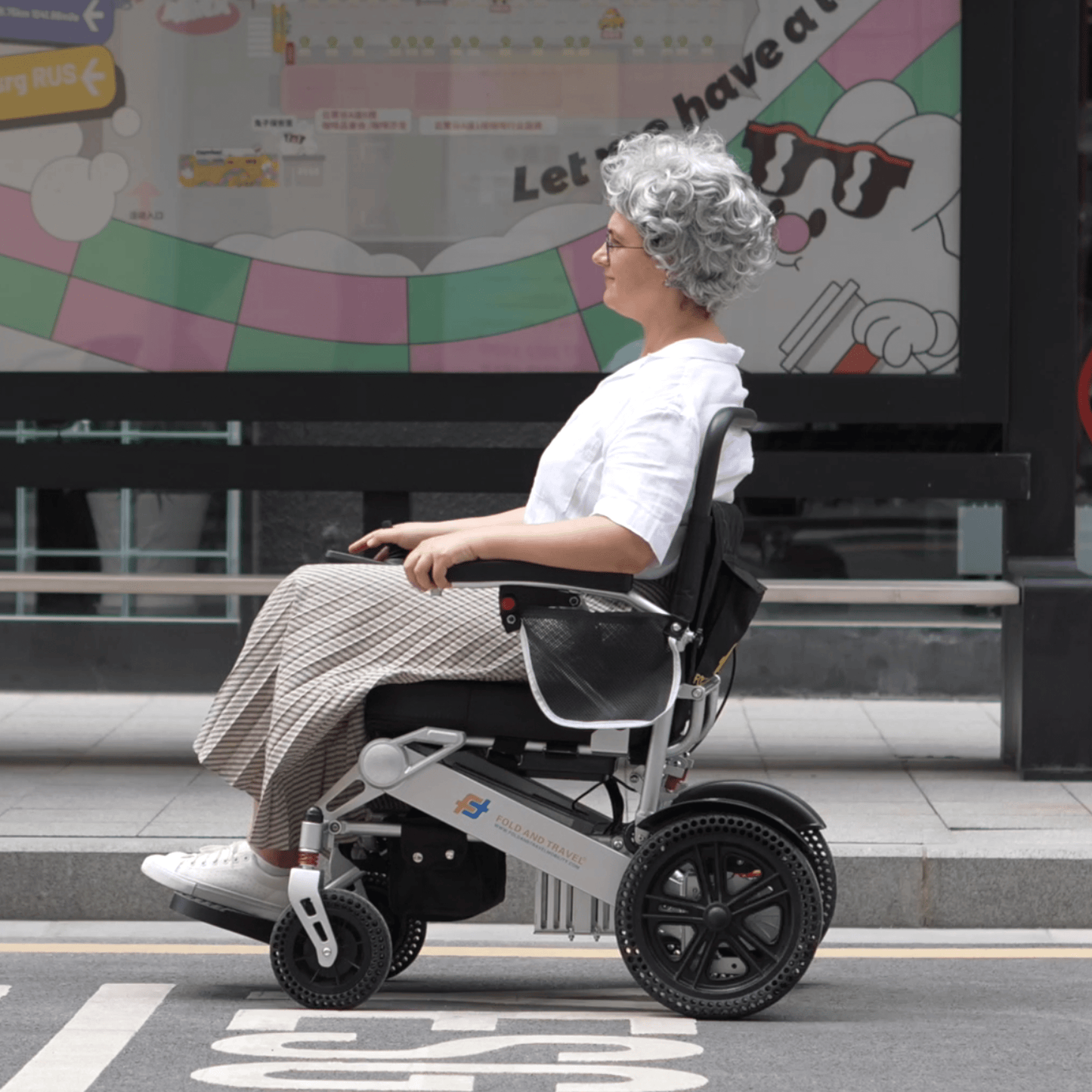 Fold and Travel Electric Wheelchair Fold And Travel Auto Fold Remote Control Lightweight Portable Electric Power Wheelchair - Black Frame