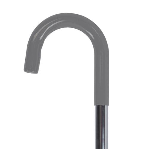 Complete Medical Mobility Products Cane, Round Handle, Blue Jay Silver with Vinyl Comfort Grip