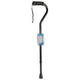 Complete Medical Mobility Products Cane, Soft Foam Offset Handle, Blue Jay, Black with Strap