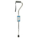 Complete Medical Mobility Products Cane, Soft Foam Offset Handle, Blue Jay, Silver with Strap