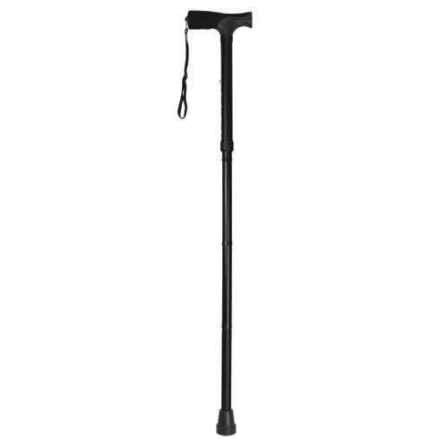 Complete Medical Mobility Products Cane, Folding Blue Jay Black, Pistol Grip, 33" - 37"