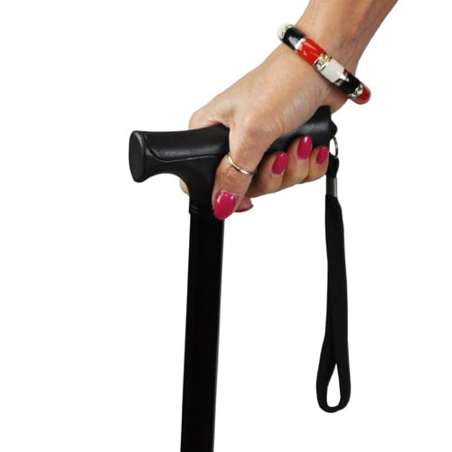 Complete Medical Mobility Products Cane, Folding Blue Jay Black, Pistol Grip, 33" - 37"