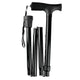 Complete Medical Mobility Products Cane, Folding Blue Jay Black, Pistol Grip, 33" - 37"