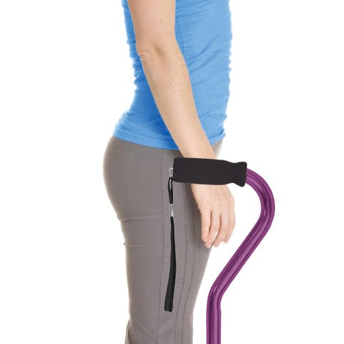 Complete Medical Mobility Products Cane, Offset, Blue Jay Purple with Foam Handle