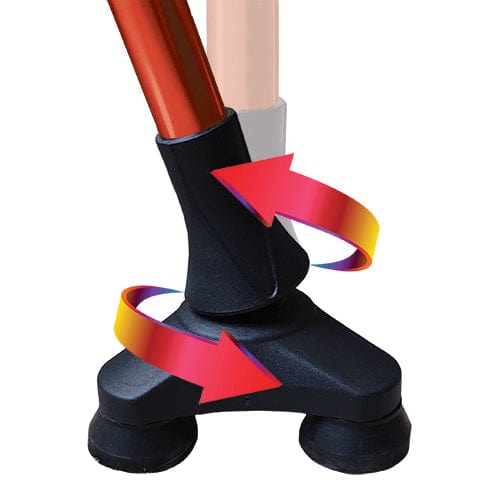 Cane, Offset, Blue Jay Red with Foam Handle