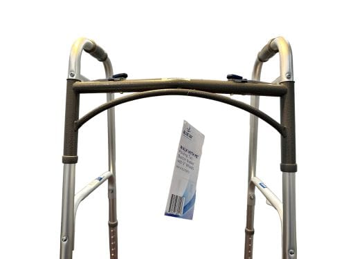 Complete Medical Mobility Products WALK WITH ME Folding Aluminum 2 Button Walker w/5"Wheels Cs4