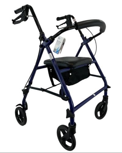 Complete Medical Mobility Products ROLL WITH ME Steel Rollator w/6" Wheels, K/D, Blue, Case/2