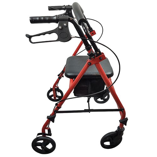 ROLL WITH ME Steel Rollator w/6" Wheels, K/D, Red, Case/2