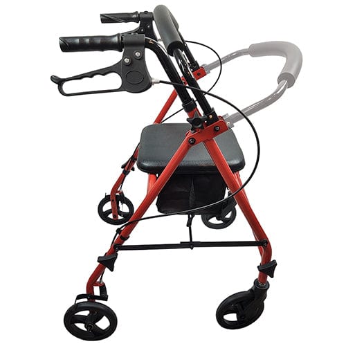 Complete Medical Mobility Products ROLL WITH ME Steel Rollator w/6" Wheels, K/D, Red, Case/2