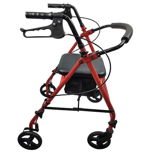 Complete Medical Mobility Products ROLL WITH ME Steel Rollator w/6" Wheels, K/D, Red, Case/2