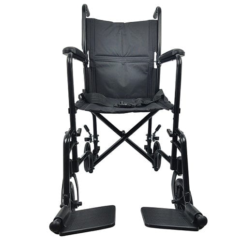 ROLL WITH ME 19" Aluminum Transport Wheelchair, Red