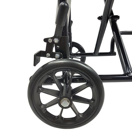 Complete Medical Wheelchairs & Accessories ROLL WITH ME 19" Aluminum Transport Wheelchair, Black