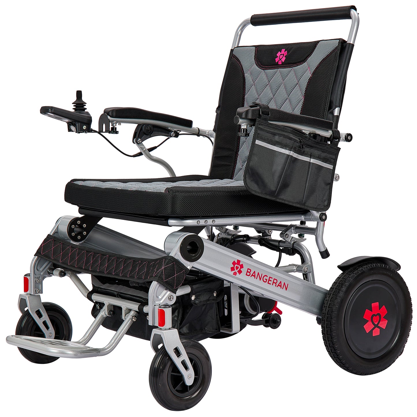 Heavy Duty Electric Wheelchair 22" Wide Seat Foldable Power Wheelchair 400 lbs Weight Capacity