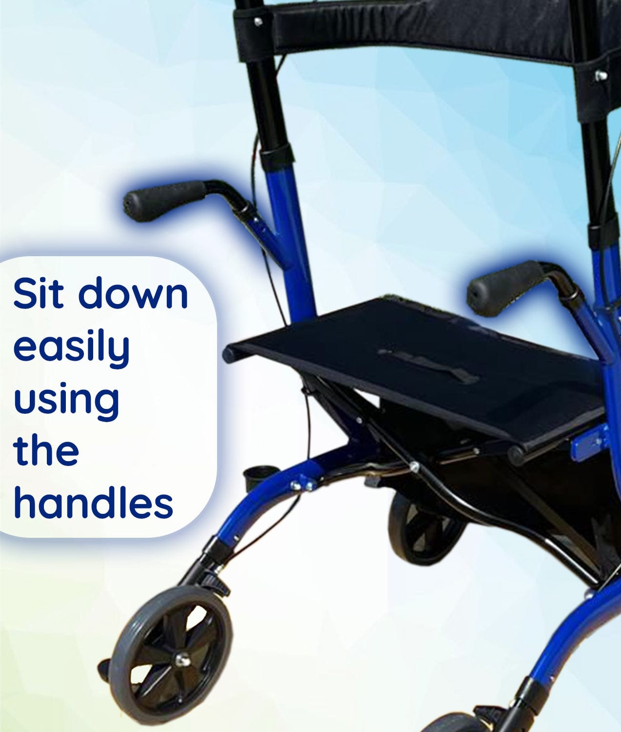 Bangeran Rollators & Walkers BreezeStride Folding Upright Rollator Walker Durable Foldable Up Right Rolling Walker with Seat