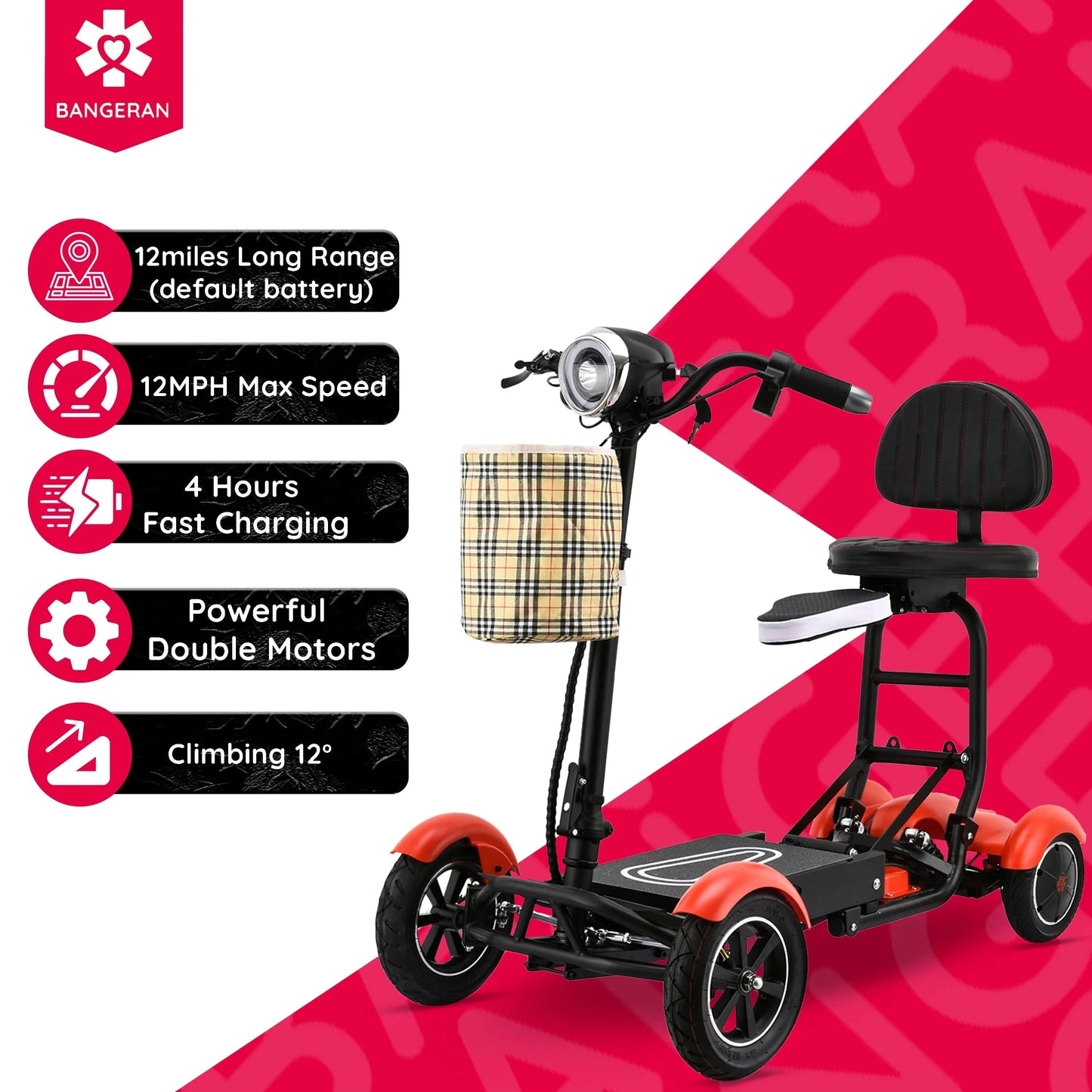 Fold & Travel Mobility Mobility Scooter Mobility Scooter Cruiser City Hopper 3 Wheel 4 Wheels Scooter