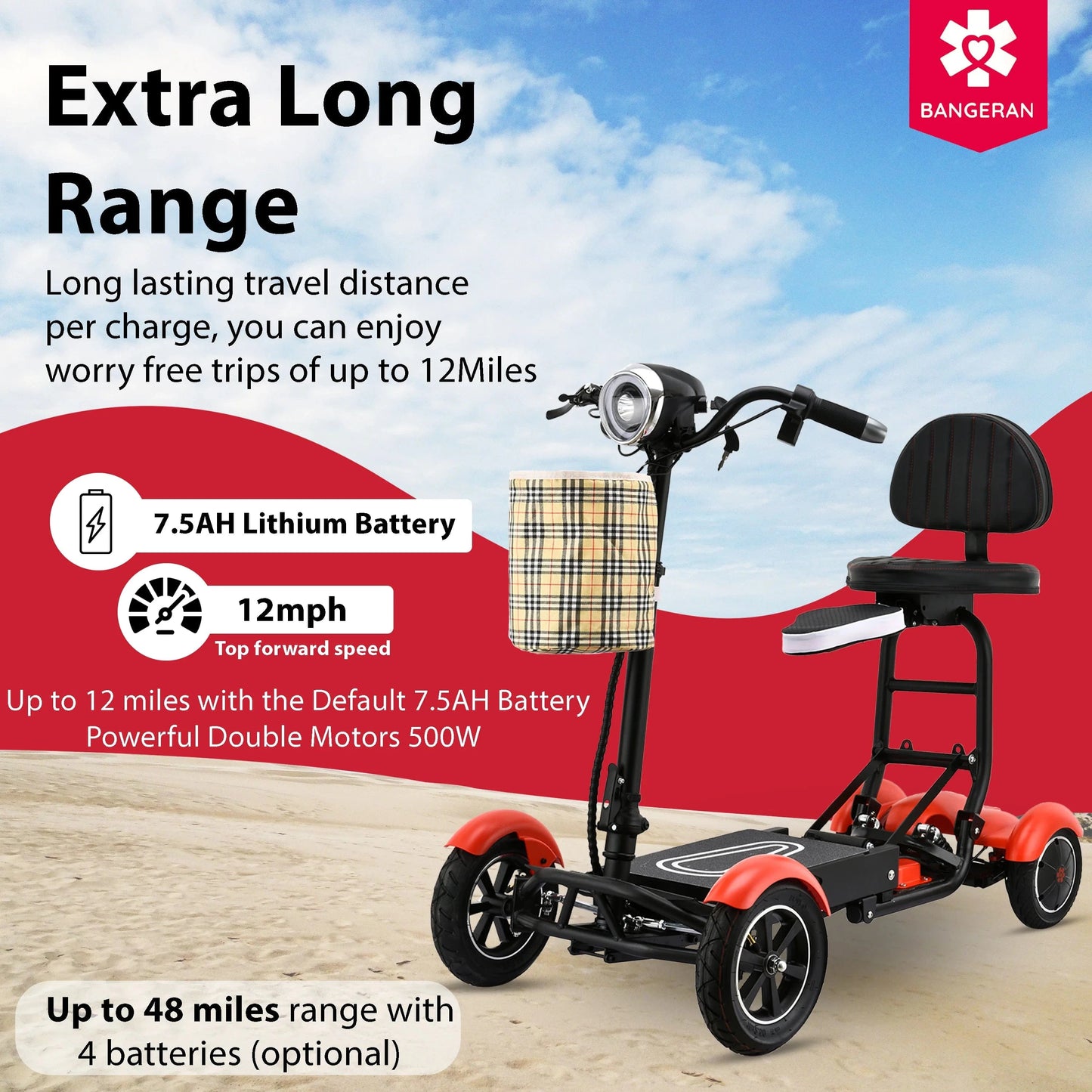 Fold & Travel Mobility Mobility Scooter Mobility Scooter Cruiser City Hopper 3 Wheel 4 Wheels Scooter