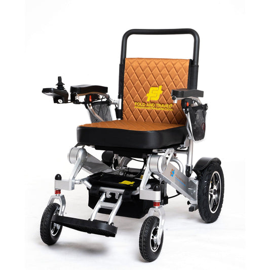 Fold and Travel Electric Wheelchair Remote Control Electric Wheelchair Mobility Power Wheelchair with Lithium Battery