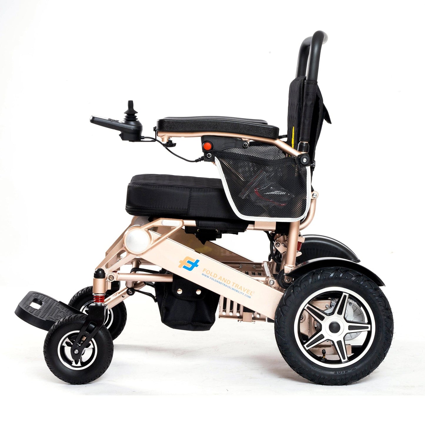 foldandtravel Electric Wheelchair Remote Control Lightweight Foldable Wide Seat Power Wheelchair Electric Wheelchair