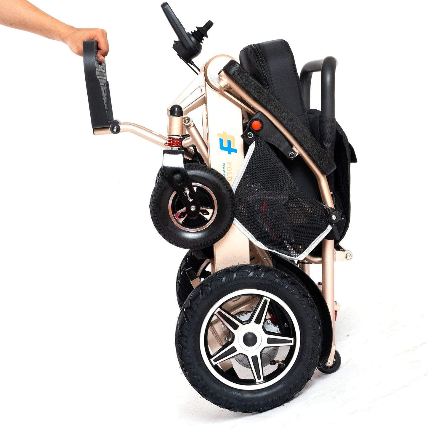 foldandtravel Electric Wheelchair Remote Control Lightweight Foldable Wide Seat Power Wheelchair Electric Wheelchair