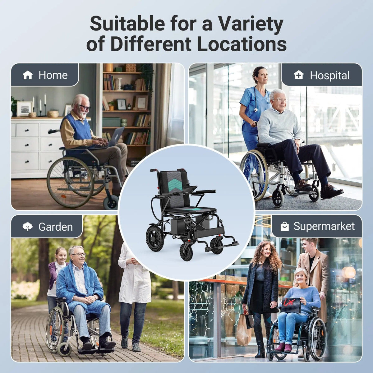 Fold & Travel Mobility accessibility equipment E310H Folding Heavy-Duty Electric Wheelchair
