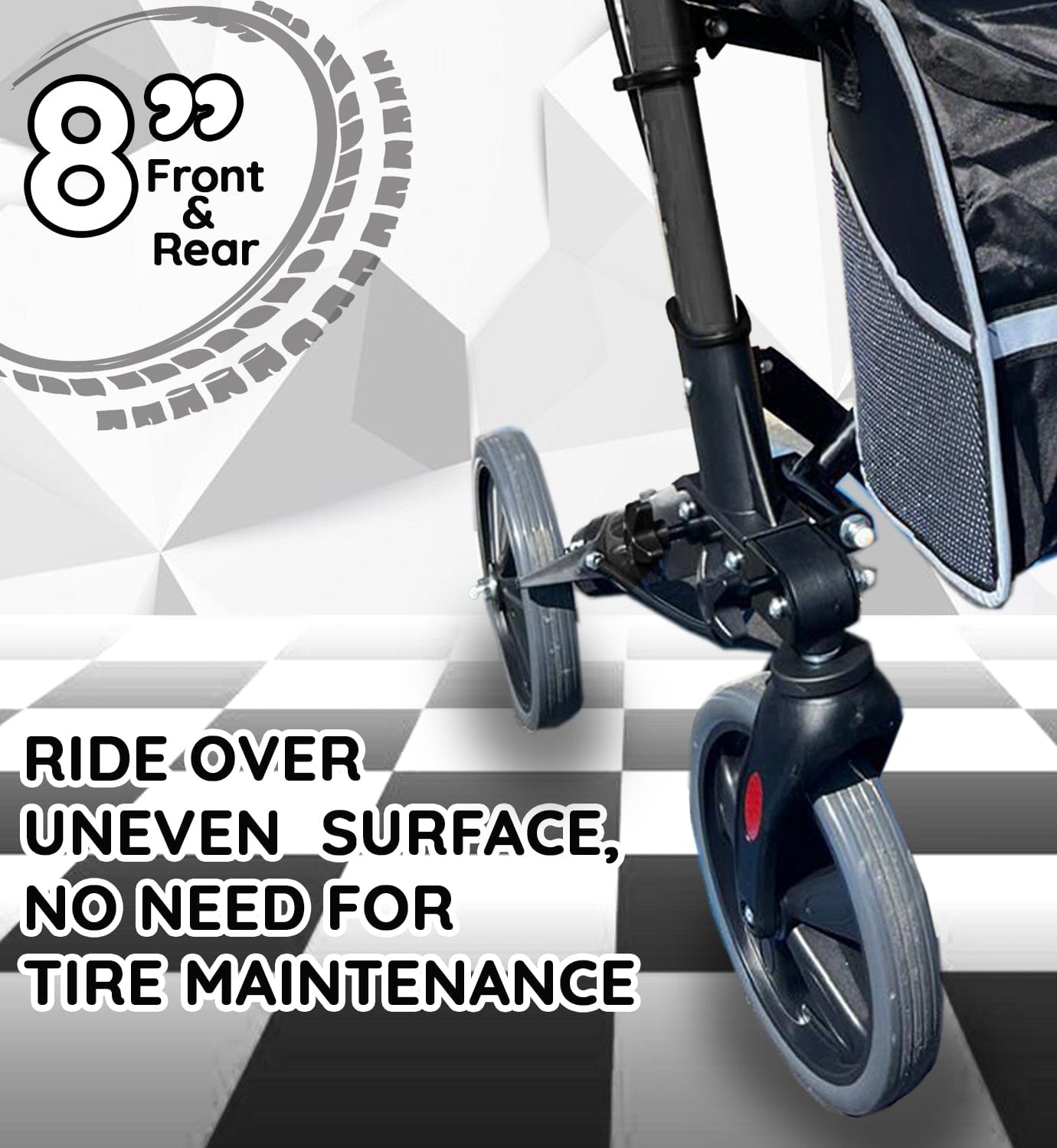 Bangeran Rollators & Walkers Easy Carry Folding Rollator Walker with Seat Foldable Rolling Walker with Durable Aluminum