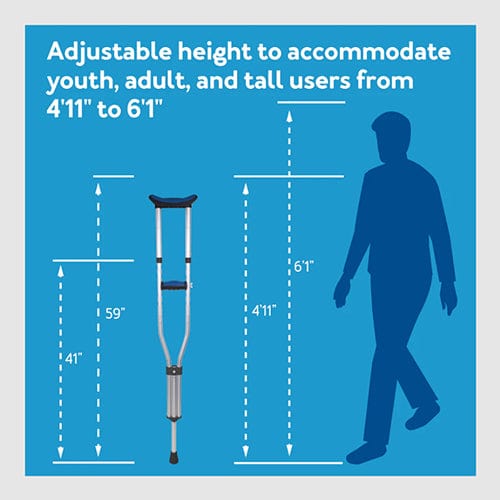 Complete Medical Mobility Products Carex Folding Crutches, Pair Universal Size
