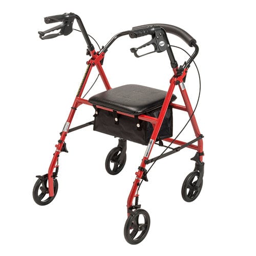 Rollator Steel Red w/6" Whls Knocked-Down