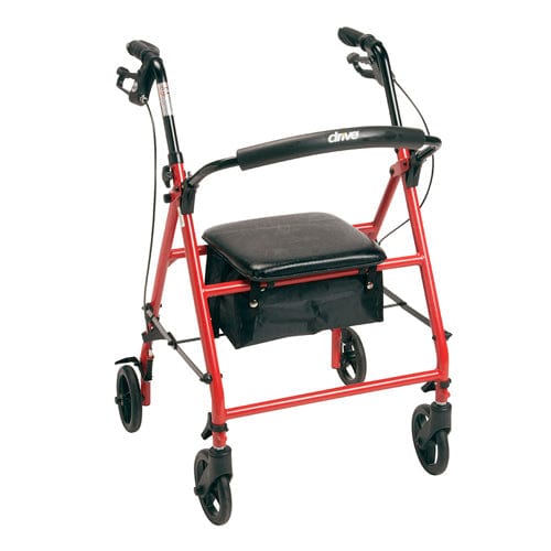 Complete Medical Mobility Products Rollator Steel Red w/6" Whls Knocked-Down