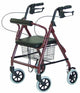 Complete Medical Mobility Products Bariatric 4-Whl Rollator Hemi Burgundy, Imperial 450# Wt Cap