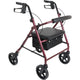 Complete Medical Mobility Products Deluxe Aluminum Rollator 8" Wheels,Burgundy