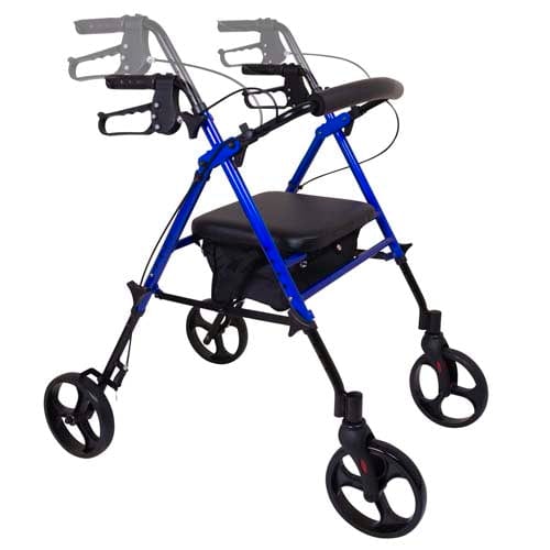 Complete Medical Mobility Products Rollator, Aluminum, Height Adjustable, Blue