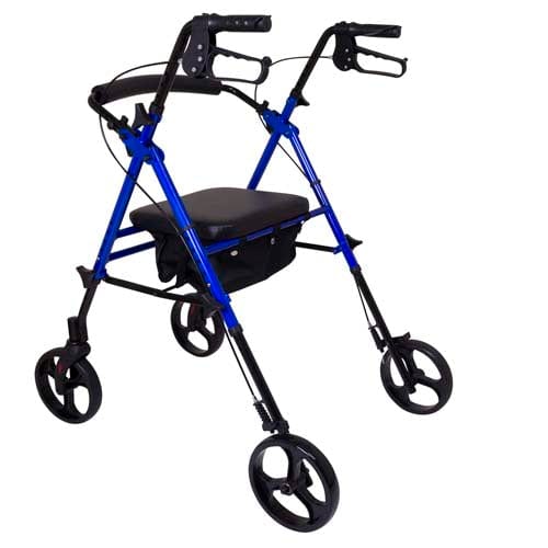 Complete Medical Mobility Products Rollator, Aluminum, Height Adjustable, Blue