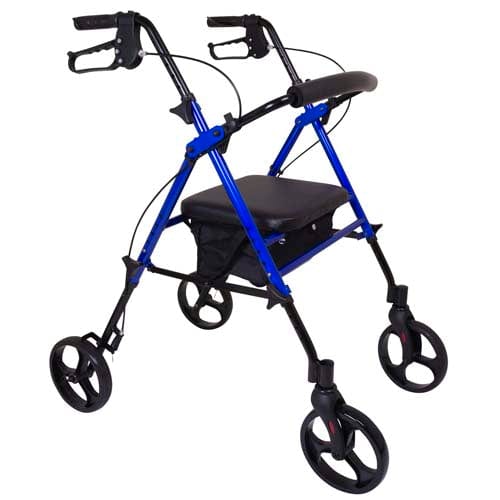 Complete Medical Mobility Products Rollator, Aluminum, Height Adjustable, Blue