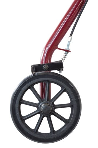 Complete Medical Mobility Products Rollator, Steel, 6" Wheels Burgundy, 300 lb. Weight Cap
