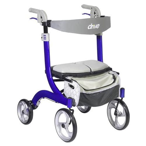 Complete Medical Mobility Products Nitro DLX Rollator Firm Foam Seat, Blue Frame