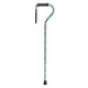 Complete Medical Mobility Products Offset Cane with Gel Grip Green Leaves