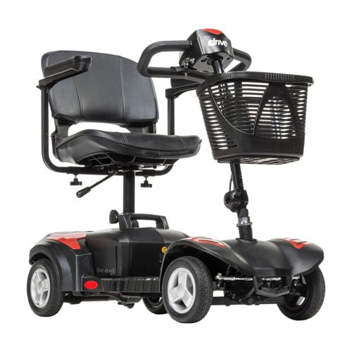 Complete Medical Mobility Products Scout 4 Compact Travel Scooter 4-Wheel, 20AH Batt, Red/Blue
