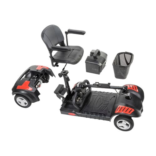 Complete Medical Mobility Products Scout 4 Compact Travel Scooter 4-Wheel, 20AH Batt, Red/Blue