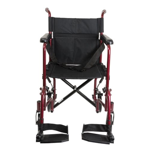 ProBasics Burgundy Aluminum Transport Chair with Footrests