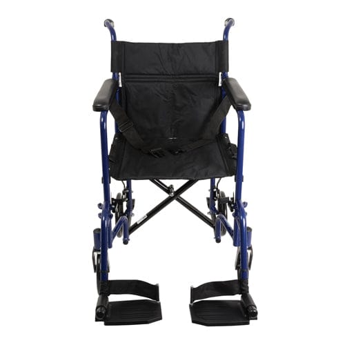 Aluminum Transport Chair w/ Footrests, Blue