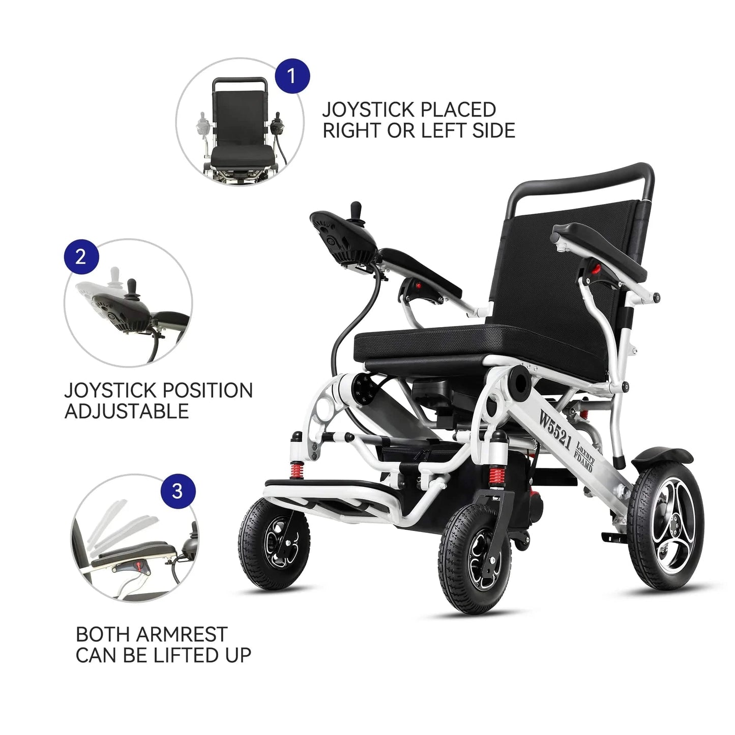 Fold and Travel Electric Wheelchair Powerful Lightweight Foldable Electric Wheelchair