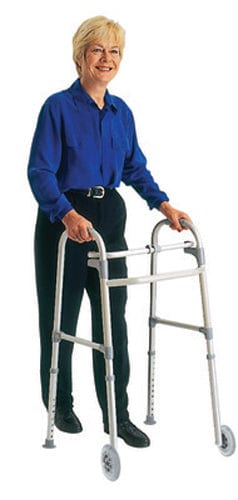 Walker, Dual Paddle Folding w/ 5" Wheels & Glides