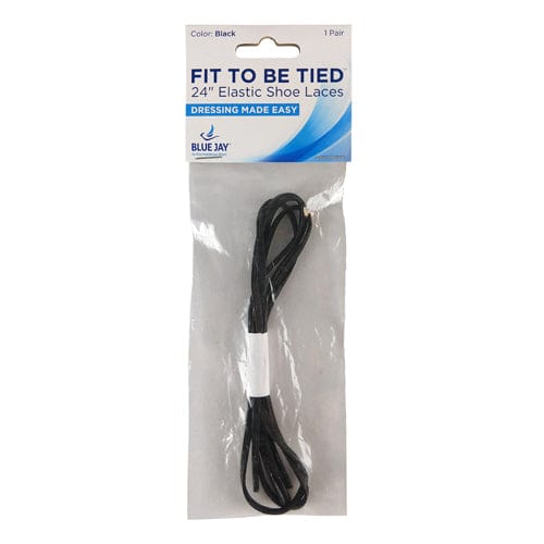 Complete Medical Aids to Daily Living Fit To Be Tied Shoe Laces Elas-Black 24" pr