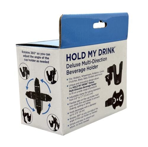 Complete Medical Mobility Products Hold My Drink Dlx Multi-Direct Beverage Cup Holder Blue Jay