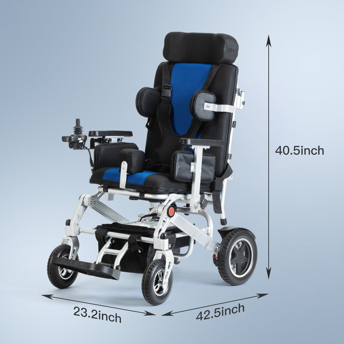 Fold & Travel Mobility WHEELCHAIR NORA-Kids Electric Wheelchair Aluminum Alloy Frame , Disabled Teenagers Foldable