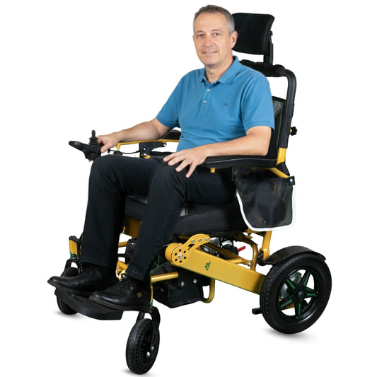 Fold & Travel Mobility Electric Wheelchair Mammoth EX 22" Electric Adult Wheelchair AR Gold