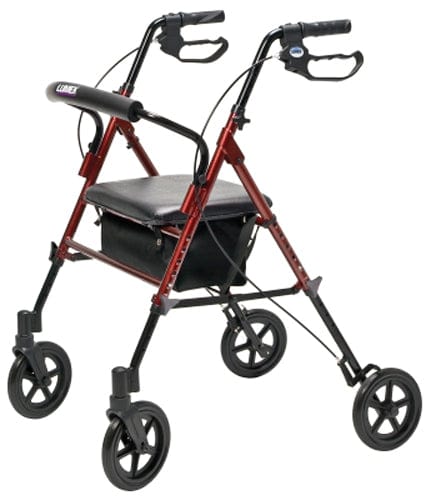 Complete Medical Mobility Products Set n' Go Wide Rollator Ht Adj Burgundy