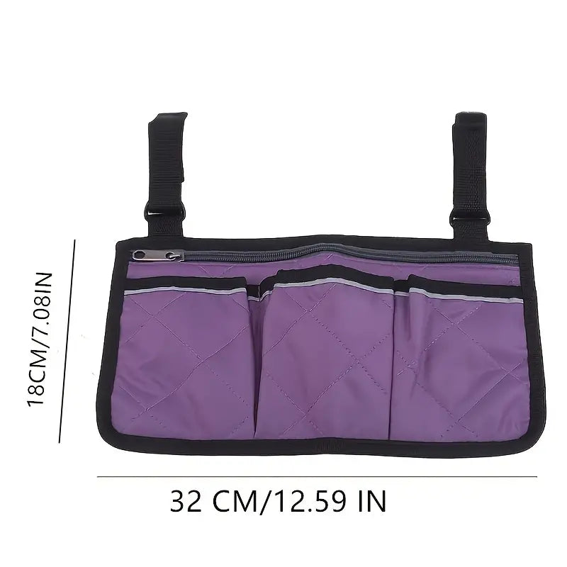 Fold & Travel Mobility Accessories Wheelchair Armrest Organizer Bag-Black