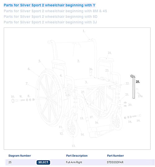 Complete Medical Wheelchairs & Accessories Full Arm Assembly for Drive Silver Sport, Right, 1ea